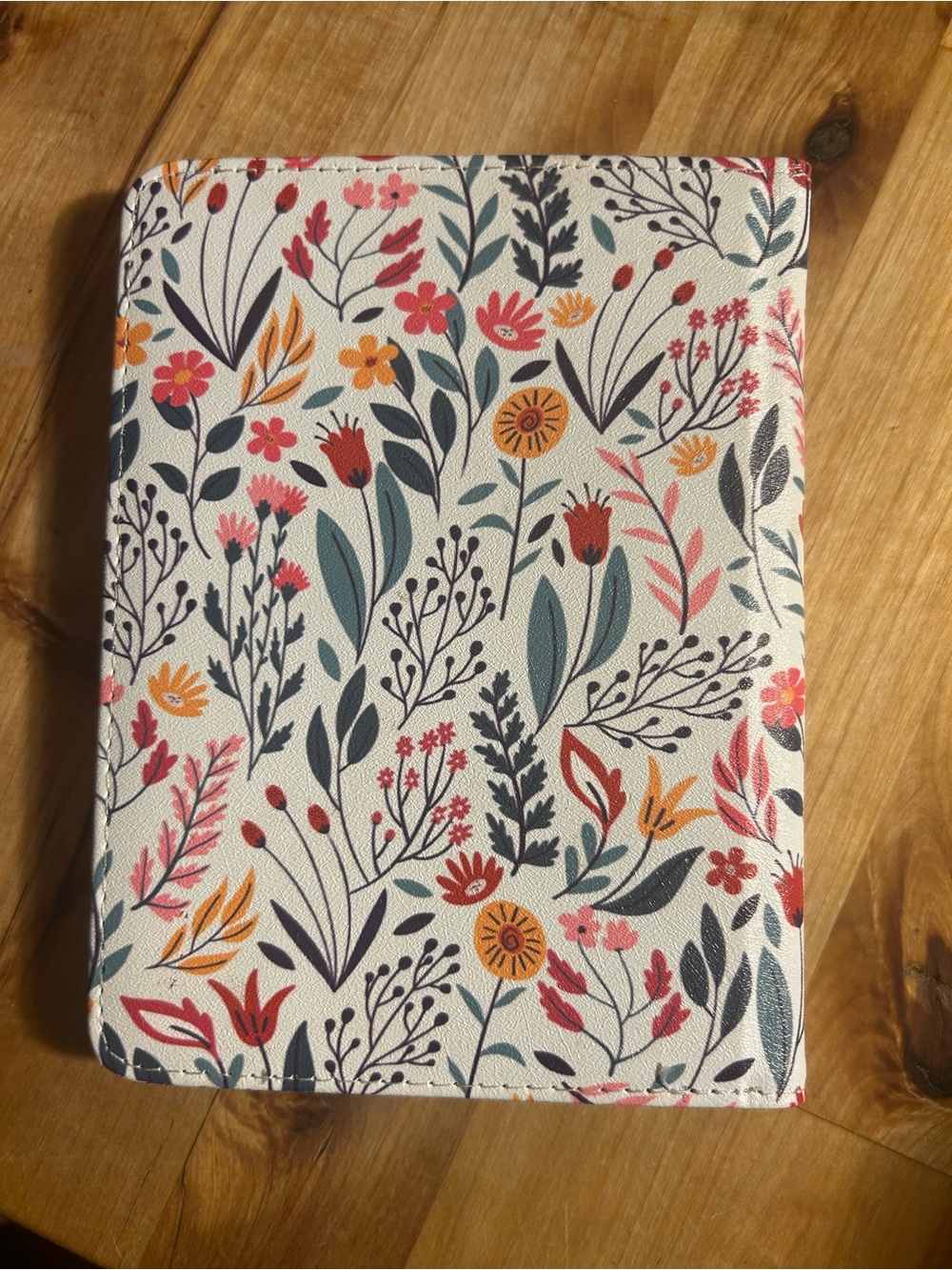 6” kindle case Floral Canvas - Cream with Pink, Orange and Green Accents